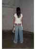 2026 Spring/Summer Y2K Retro Women's V-Neck Ribbon Lace Cardigan, Short Sleeve