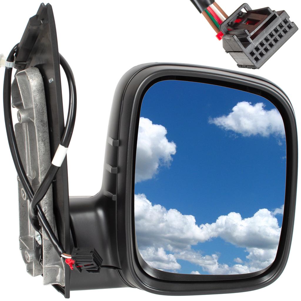 VW Caddy 04- Electric Heated Exterior Mirror, Black, Right