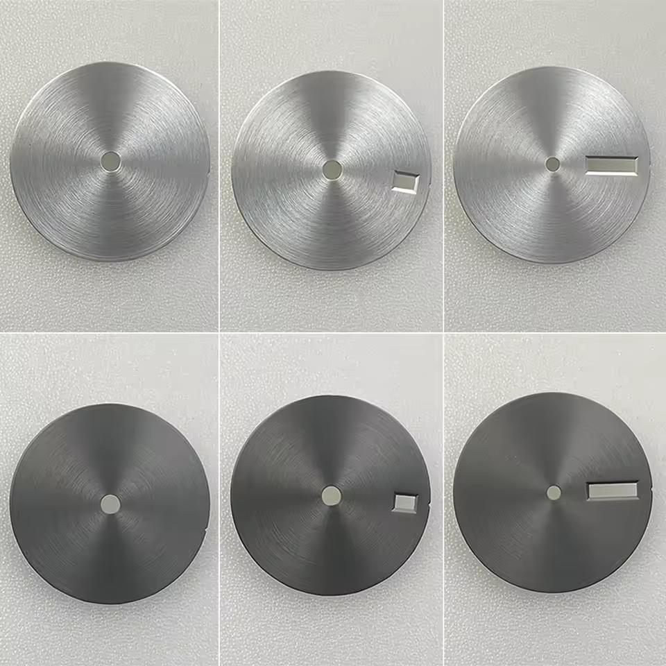 Simple 28.5mm Black/Silver Watch Dial for NH35 NH36 Movement Mechanical Watch Face Dials No Luminous