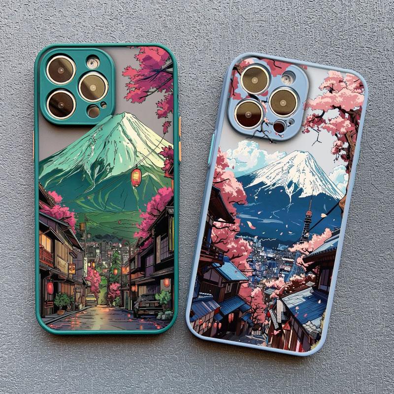 New Mount Fuji Street View Phone Case For iPhone 16 15 14 Pro Max Plus 17 16 Pro Max 13 12 Mini 11 Pro Max XR XS X Cover Funda