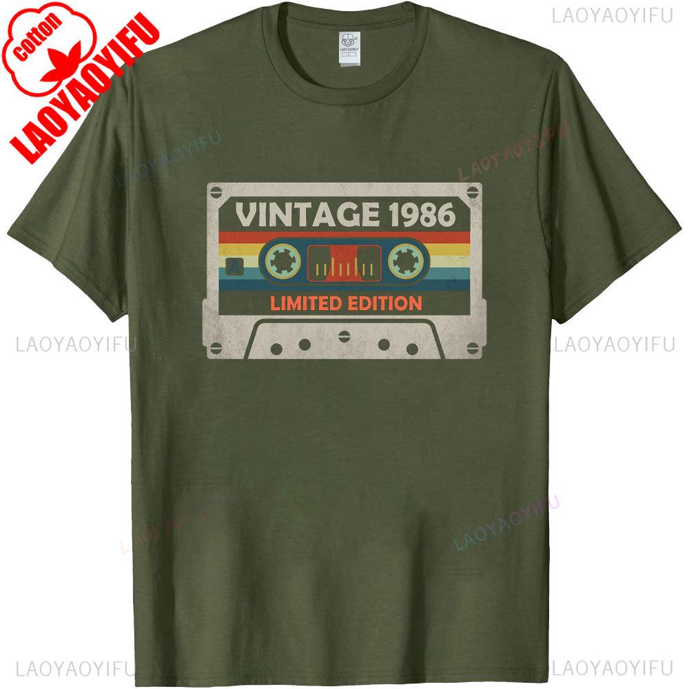 Vintage Made in 1986 40th Birthday 40 Years Old TShirts Summer Graphic Cotton Streetwear ShortSleeve Gifts Tee Men Tops