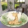 1PC Giraffe Plant Non-Slip Floor Round Carpet, Office, Family, Bedroom, Large Area Rug Indoor Rugs, Vibrant Colors-Z0470