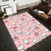 Cartoon Bunny Pattern On Pink Background with Desserts and Hearts Carpet Design Suitable for Use As an Anti-slip1 For1room and Bedroom Sofas