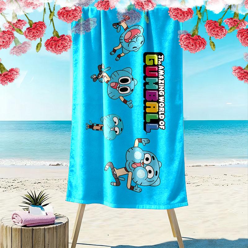 Gumball Print Beach Towel, Large Soft Quick Dry Towel for Beach Camping Swimming