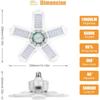 30/45/180W LED Garage Light E26/E27 Deformable Ceiling Light Warehouse Lighting Bulb with 5 Adjustable Panel Industrial LED Lamp