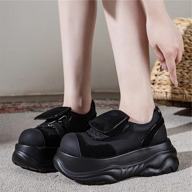 Fashion 8CM Microfiber Leather Spring Autumn Flats Slipper Women Platform Wedge Flats Shoes Flats Pumps Hot Brand Round Toe Casual Shoes