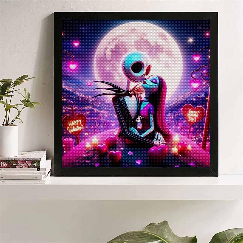 5D DIY Diamond Painting Kit, Skeleton Lover, Adult Beginner 5D Round Diamond Embroidered Crystal Mosaic Crafts, Suitable for Home Wall Settings