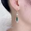 Green Leaf Hoop Earrings Elegant Ear Buckle Stylish Ear Jewelry  Female