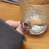 Original Design Niche Love Folds Irregular Personality Red Zir*****Pen Ring Female Personality Advanced Tide