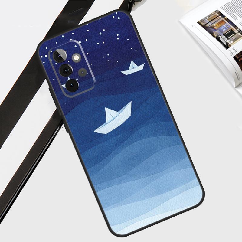 ocean waves sailboat Case For Samsung Galaxy A12 A22 A32 A52 A56 A36 A26 A16 A06 A54 A34 A14 A13 A53 A15 A35 A55