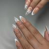 24Pz Unghie Finte Mandorla Corte con Disegno a Linea Unghie Finte Rosse Semplici Unghie Press-on Moda Indossabili Tips per Nail Art Full Cover