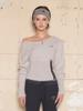 Hilda Fluffy Corset One-Shoulder Knit [Gray]