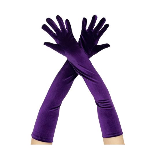 Women Velvet Long Gloves Retro Elbow Length Gloves 1920s Flapper