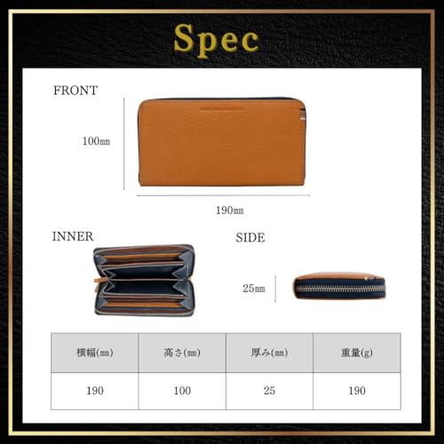 Benetton Men's Long Zipper Wallet, Made with Genuine Italian Vegetable-Tanned Leather, Features a Luxury Design, Large Capacity, Softness, Stylish Des