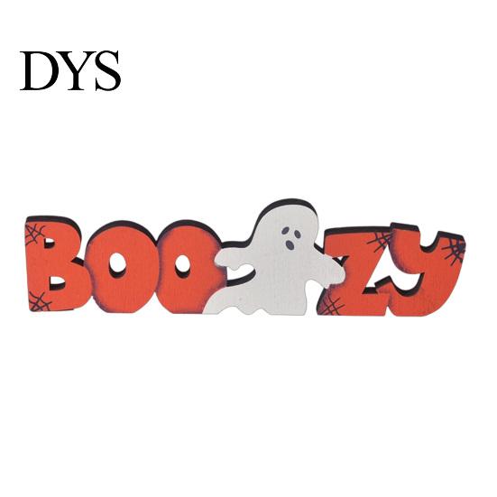 Indoor Seasonal Party Supplies Wooden Halloween Table Sign, Vintage Letter Tabletop Decoration, Spooky Standing Unique Photo Prop Block Sign