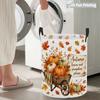 Collapsible Laundry Basket Large Round Waterproof Fabric Hamper Dirty Clothes Storage Bin Toy Organizer with Handles
