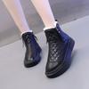 Fashion Black Round Toe Waterproof Ladies Shoes Flat Leather Women's Snow Boots Hot Y2k Winter Furry 2025 Novelty Booties On Promotion