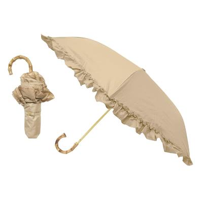 Kamio Japan Folding Parasol with Full UV UPF UV Sun and Rain Easy Opening and Cute for Pink Trick Blackout, 3-Tier Frills, 100% Protection, 50+,