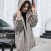 Imitation mink coat women's medium and long winter thickened imitation whole mink fur imitation coat black