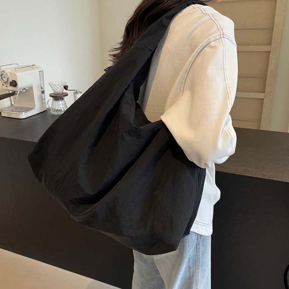 Multi-Pocket Nylon Shoulder Bag Casual Storage Pouch Versatile Commuting Handbag  Shopping