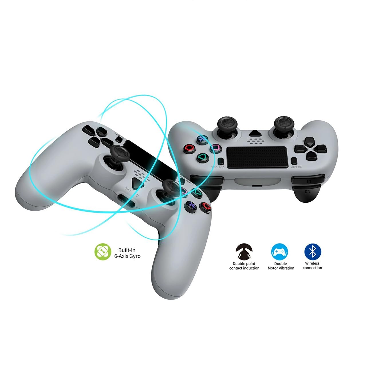

Офіційний QISI Сумісний з PlayStation 5 Бездротовий PS5 Сумісний з Sony DualShock Pro Приблизно 6 годин роботи акумулятора Ефект Холла Бездротовий сірий колір