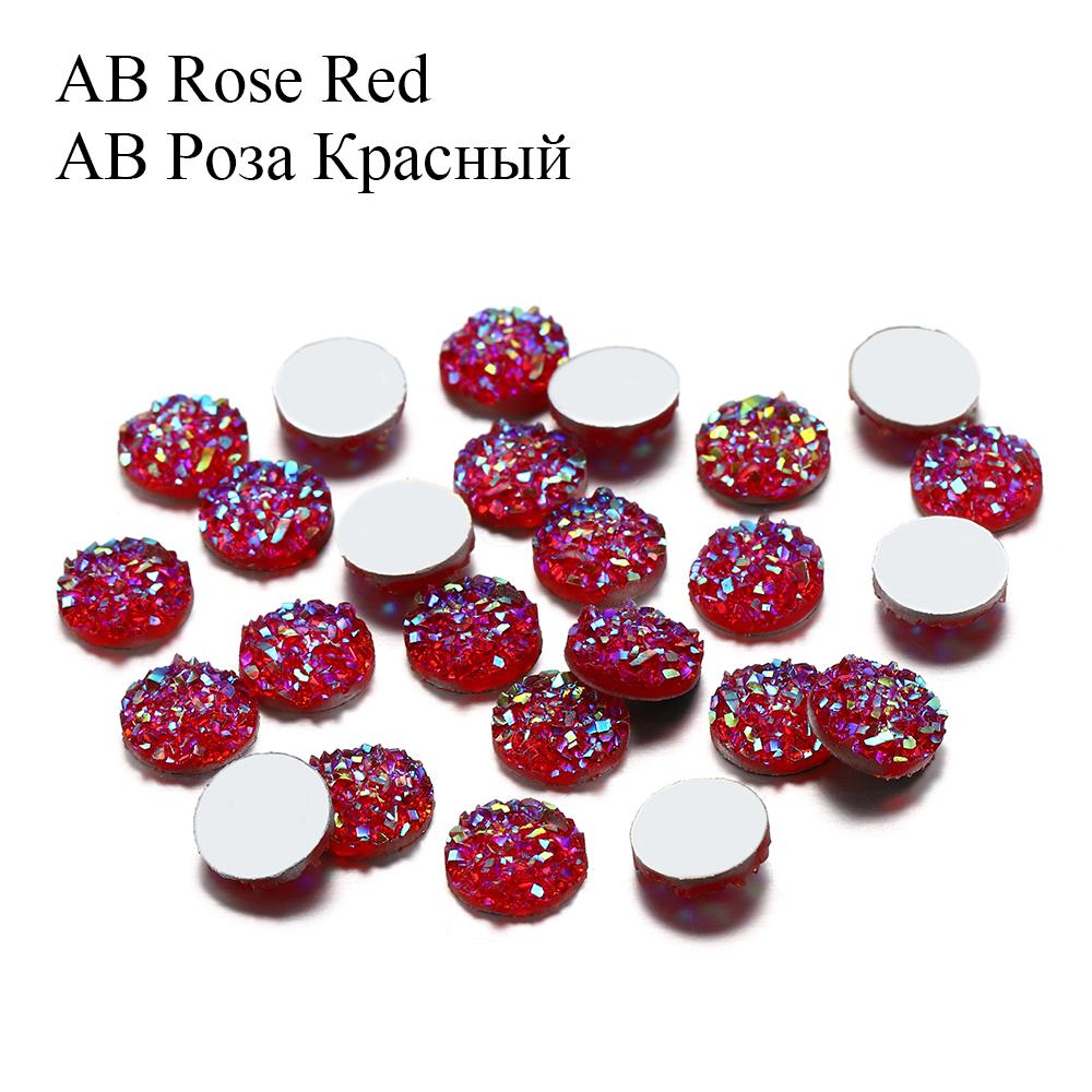 50Pcs/Lot 8mm Mix Colors Natural Ore Style Cabochons Convex Flat Back Resin Half Round Cabochons For DIY Jewelry Making Supplies