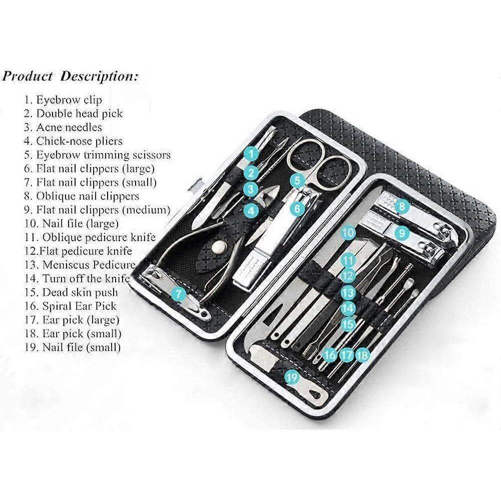 Set di tagliaunghie in acciaio inossidabile, Kit professionale per manicure e pedicure, Unghie