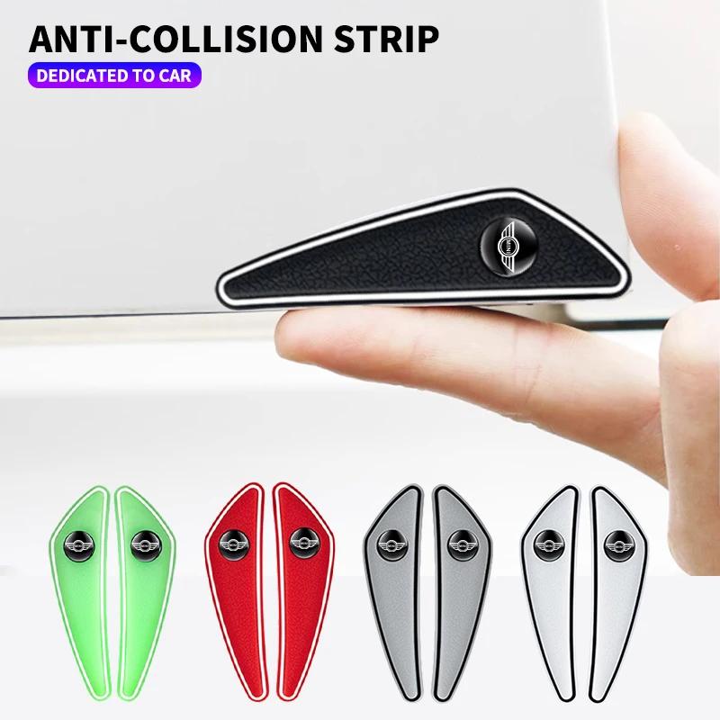 JRNQ3 4pcs Car Logo Bumper Anti-Collision Strip For MINI Cooper One R50 R52 R54 R53 R56 Countryman R60 F55 F56 JCW Accessories