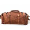 Męska torba podróżna z koziej skóry na siłownię, oryginalna brązowa torba z grubej bawełny w stylu vintage
