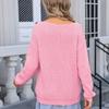 Women's Casual Solid Sweater Chest Pocket  Neck Long Sleeve Fall Knit Top Pullover