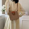 Women Crossbody Bags Fashion Woven Hand-woven Bag Casual Holiday Simple Handmade Adjustable Straps Small Square Bag