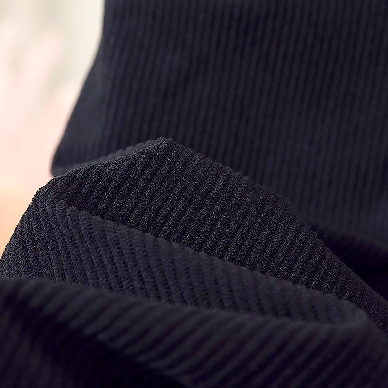 Damenmode, hohe Taille, schlankmachend, A-Linie, Cordrock, langes Kleid, verdickt, lässig, einfarbig