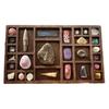Miniature Wooden Display Shelf Rock Display Case Storage Organizer for Collectibles Mineral Crystal  Mounted Rock Collection Box