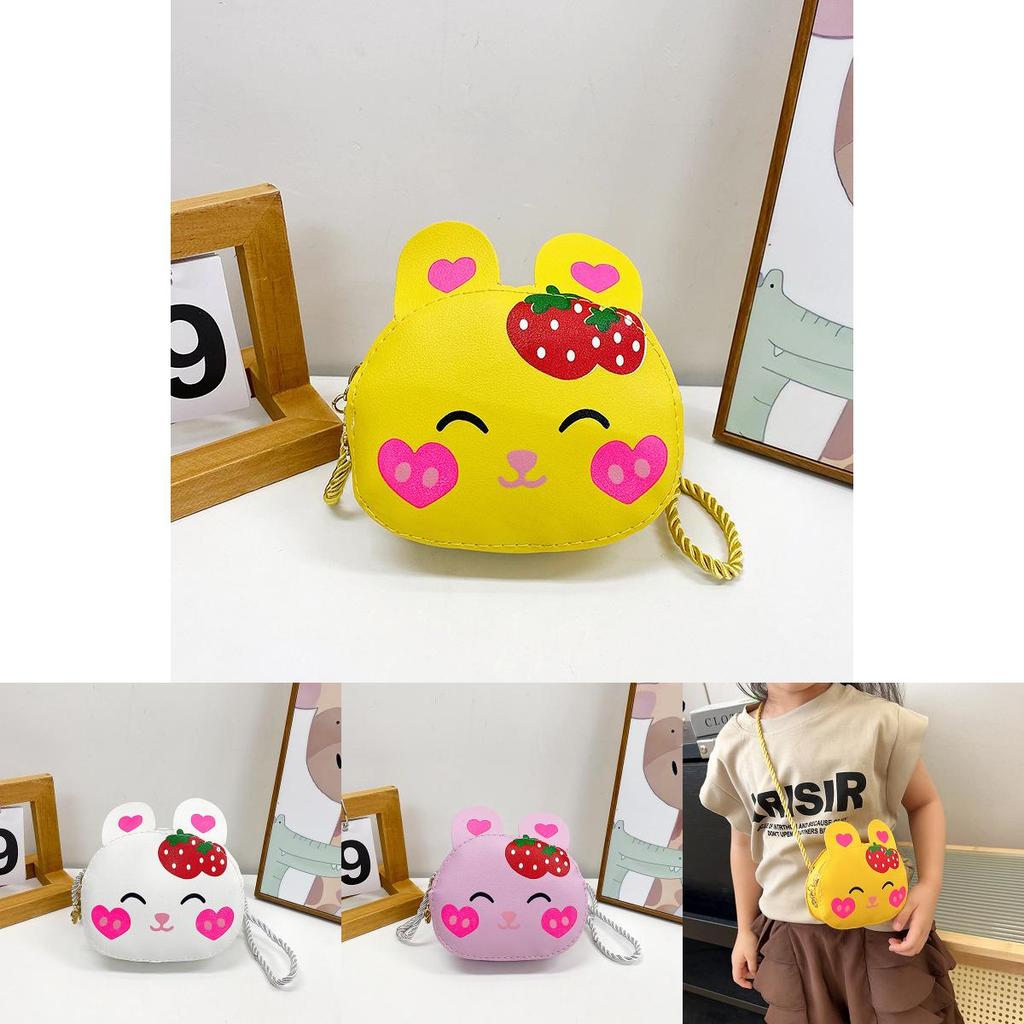 Girls Cartoon Animal Crossbody Bag Durable Polyester Shoulder Purse Adjustable Strap Toddler Gift