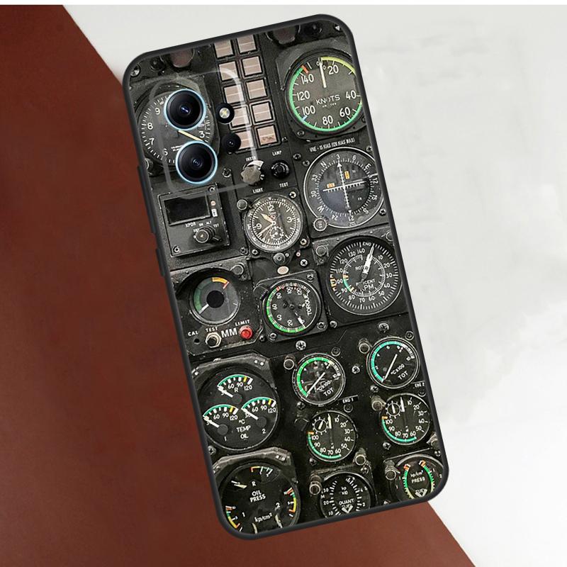 Aircraft Cockpit Dashboard Case For Xiaomi Redmi Note 14 10 11 12 13 15 Pro Plus Cover For Redmi 15 14C 12C 10C 13C 15C