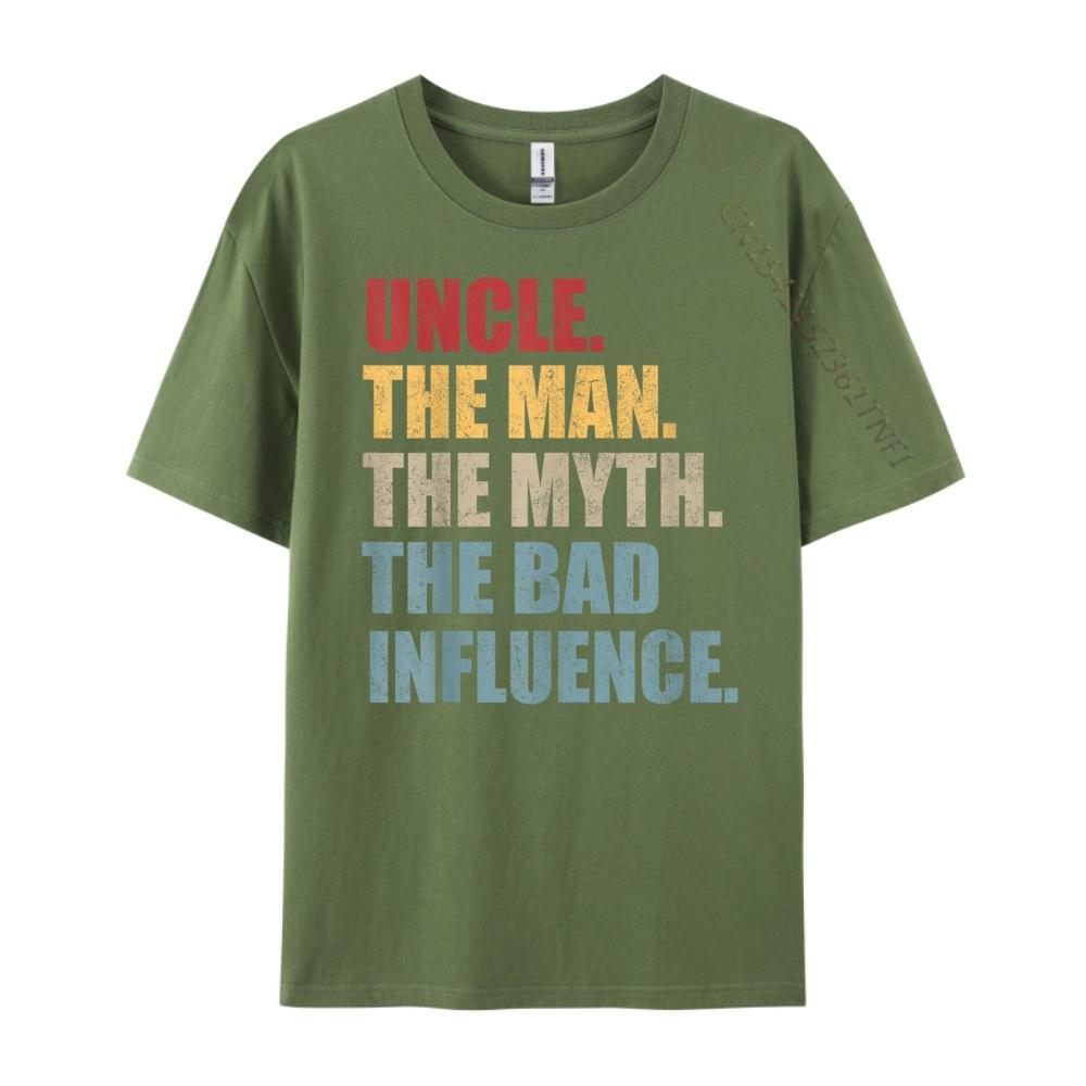 Vintage Fun Uncle Man Myth Bad Influence Funny Mens TShirts New Year Creative