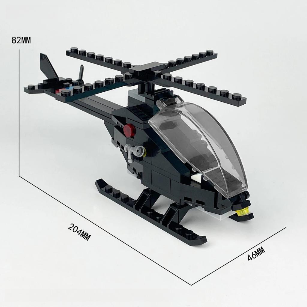 Hubschrauber Flugzeug Kampfflugzeug Minifigur Kleine Partikel Montage Bausteine Spielzeug Junge