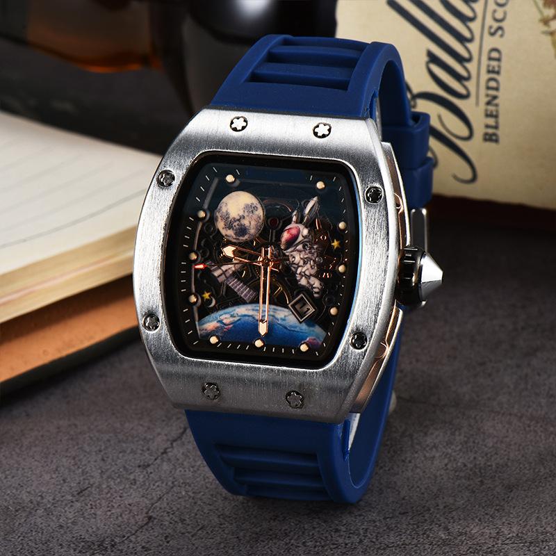 2025 New Barrel-shaped Space Astronaut Luminous Hollow Tourbillon Fashion Men's Quartz Watch