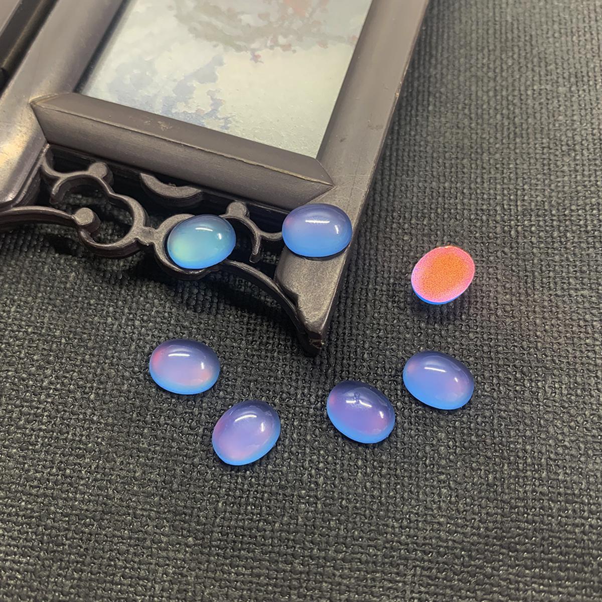 

10 шт./пакет, смоляные кошачьи глаза, овальные, с плоской задней частью, прозрачное стекло, кабошон, фурнитура, сделай сам, кулон, материалы для изготовления ювелирных изделий, аксессуары 8x10mm синий