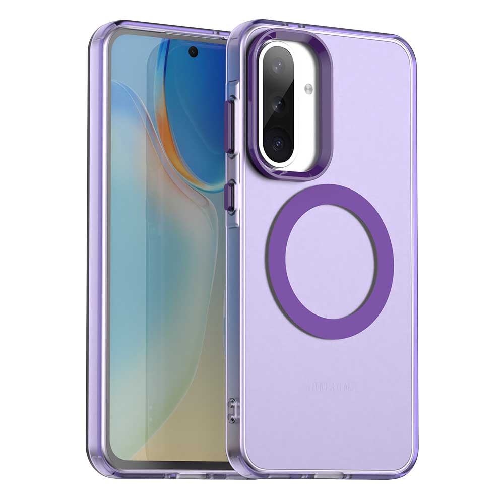 

For Samsung Galaxy A36 5G/A56 5G Case Compatible with MagSafe PC+TPU+PET Anti-Drop Phone Cover Purple