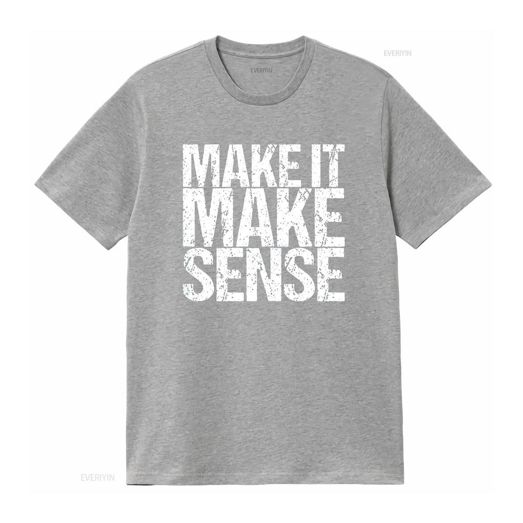 Make It Sense T Shirt Vintage Washed Breathable Top For Everyday Wear Homme Comfortable Soft Versatile Graphic Stylish