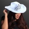 Feather Tinsel Brim Cowboy Hat for Women Western Cowboy Hat Church Hat Model Show Cowboy Hat Rhinestones Crown Hat