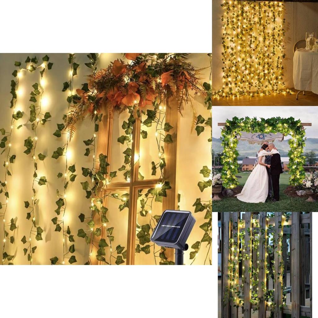 Wasserdichte Solar Efeu Blatt LED Lichterkette für Terrassen- und Gartenbeleuchtung