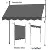 Portable Hand-Crank Sun Shade Tent for Outdoor, Courtyard, Shopfront, Terrace, and Balcony