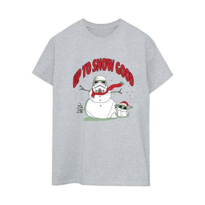 Star Wars The Mandalorian Womens/Ladies Up To Snow Good Boyfriend T-Shirt