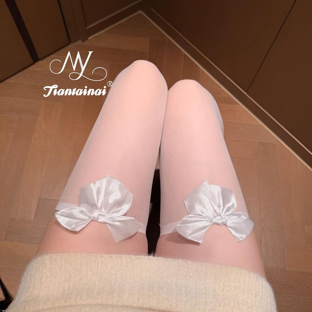 Sex Stockings Sexy Black White Stockings Stockings Bow Thin Knee Socks Pure Desire Thigh Socks