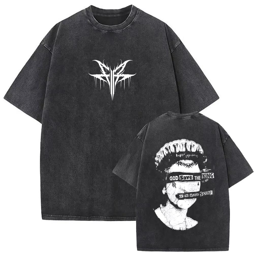 Rock Band Falling In Reverse Washed Vintage T Shirt Men Women Casual Oversized Tshirt Male High Quality Cotton T-shirts