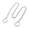 Adjustable Heart-shaped Necklace Stainless Steel O-ring Clavicle Chain  Party Wear