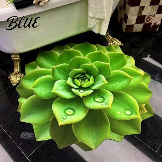 Three-dimensional Design Rug Pattern Area Realistic Absorbent Floor Mat 3D Flower Carpet Non-Slip Decorative