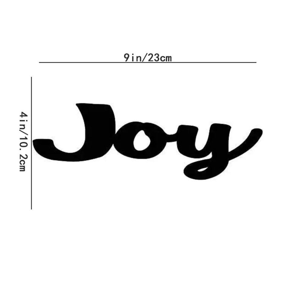 

1 шт. Металлическое настенное панно «Радость» | 9 дюймов в длину X 4 дюйма в высоту Настенное украшение Железные изделия Наклейка на стену Подвесное настенное панно Домашний декор Художественное произведение чёрный